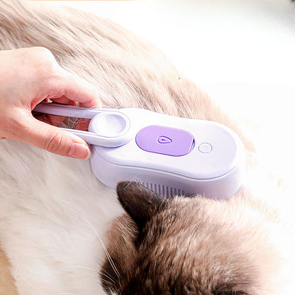 Steam Brush for Pet Coat Care - Purple